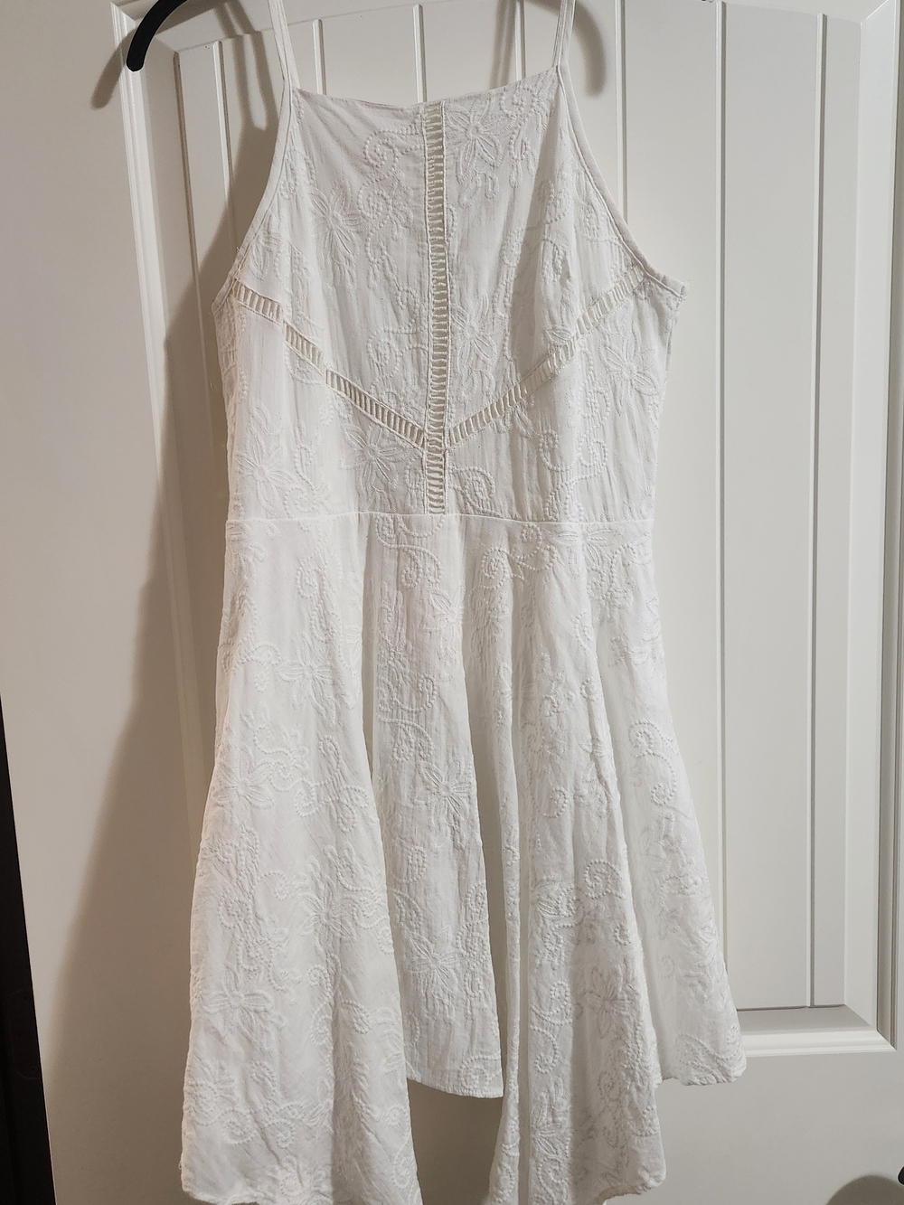 Altar'd State White Lace-Embroidered Mini Dress